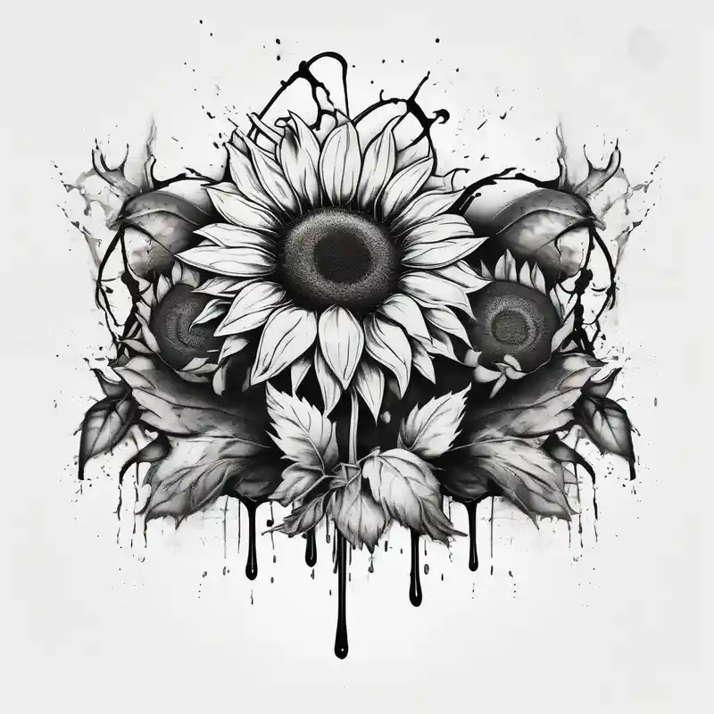 band tattoo with two sunflowers on it fishing tattoos – Acuarela, Blanco y negro